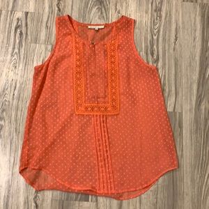 Daniel Rainn melon sleeveless blouse